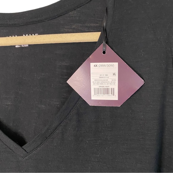 Ava & Viv Black V-Neck Tee Women’s Plus Size 4x - Picture 9 of 10